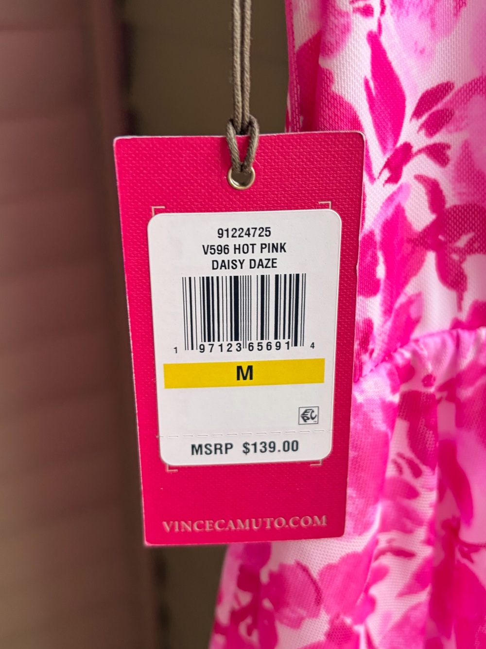 🆕💖Vince Camuto Pink Floral Tiered Maxi Dress Overlay Daisy Daze Size M Flowing - Picture 15 of 17